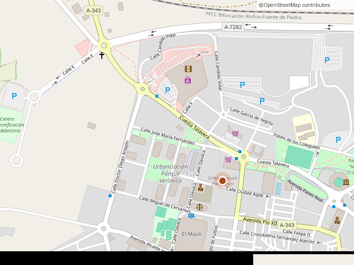 Plano de situación de JM Asesores en la Urbanización Parquesol, Antequera